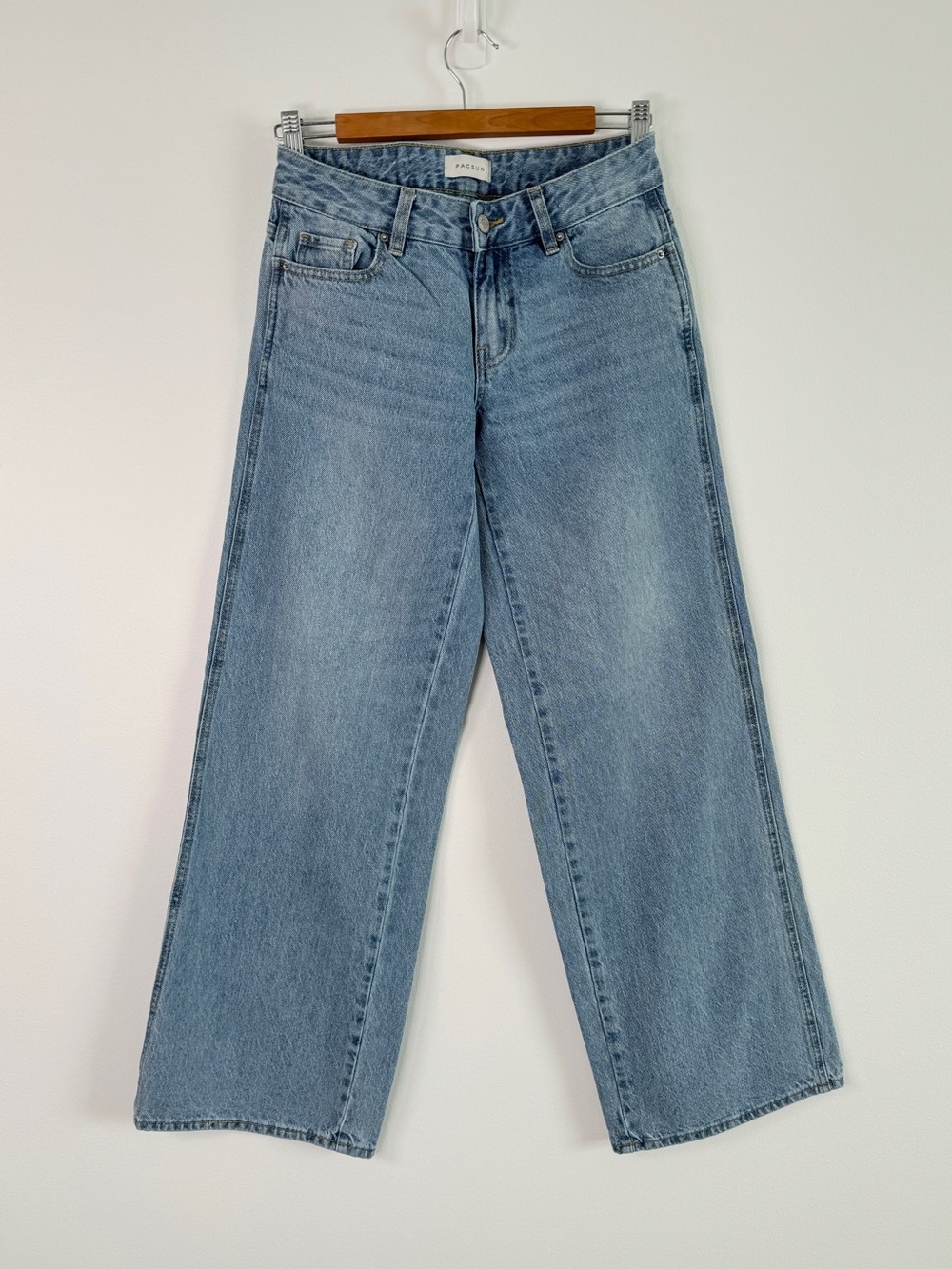 PacSun Casey Wide Leg Low Rise Baggy Jeans Size 24 Light Wash Y2K Streetwear - Picture 2 of 13